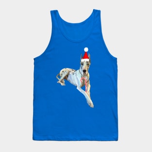 Christmas Harlequin Great Dane Dog Tank Top